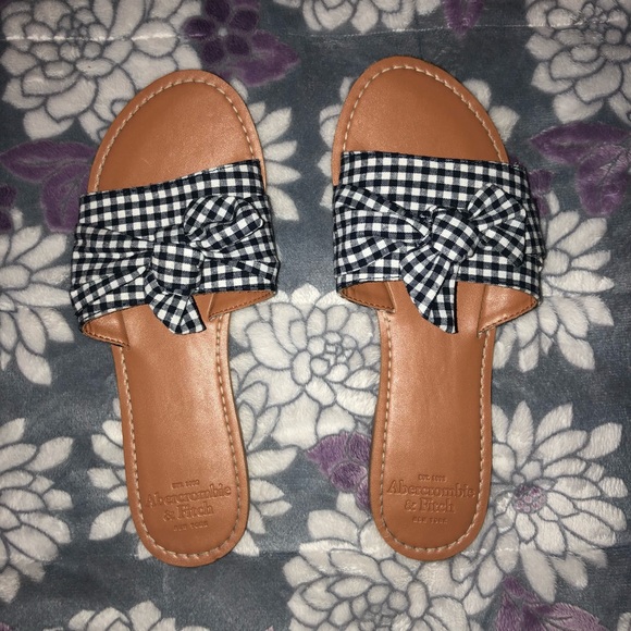 Checkered Slide Bow Bow Checkered Slide Sandals Sandals Checkered my7vbf6IYg